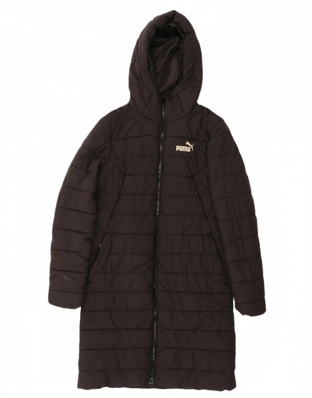 Puma Manteau rembourré à capuche pour femme UK 6 XS Noir Polyester