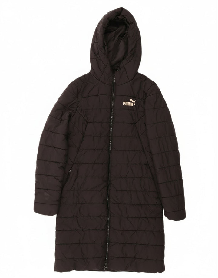 Puma Manteau rembourré à capuche pour femme UK 6 XS Noir Polyester