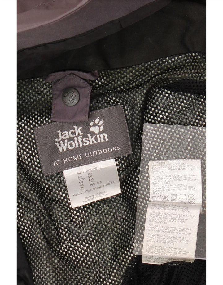 JACK WOLFSKIN Veste de pluie à capuche pour homme UK 48 2XL Gris Colorblock Polyamide
