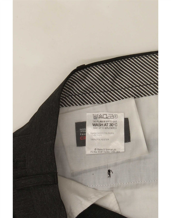 Marks & Spencer Pantalon de Costume Droit Homme W40 L31 Noir Polyester