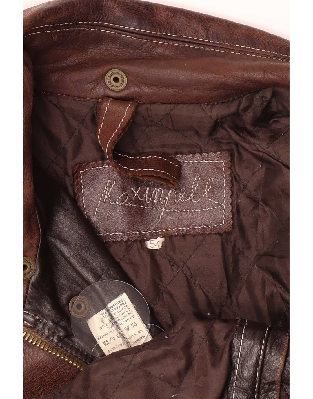 Veste Bomber En Cuir Homme Vintage IT 52 2XL Marron