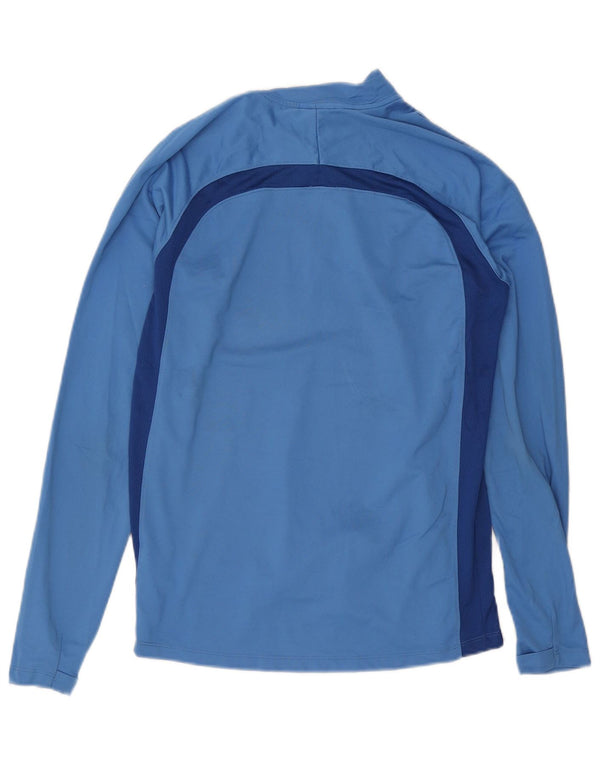 Haut de survêtement Nike Dri Fit Zip Neck pour homme, bleu moyen, color block