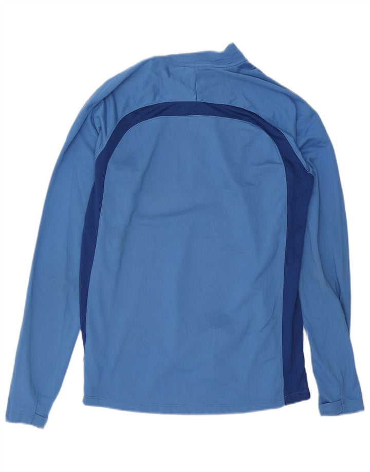 Haut de survêtement Nike Dri Fit Zip Neck pour homme, bleu moyen, color block