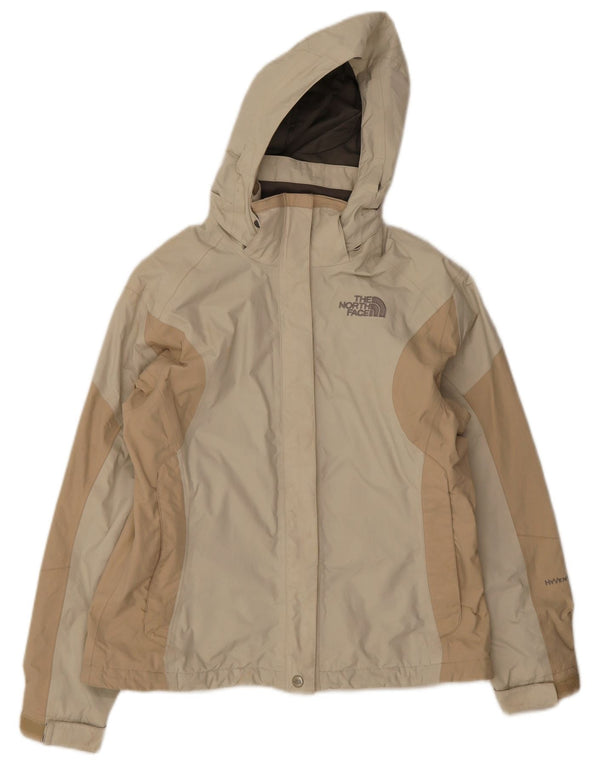 The North Face Veste de pluie à capuche pour femme UK 10 Small Beige Colourblock