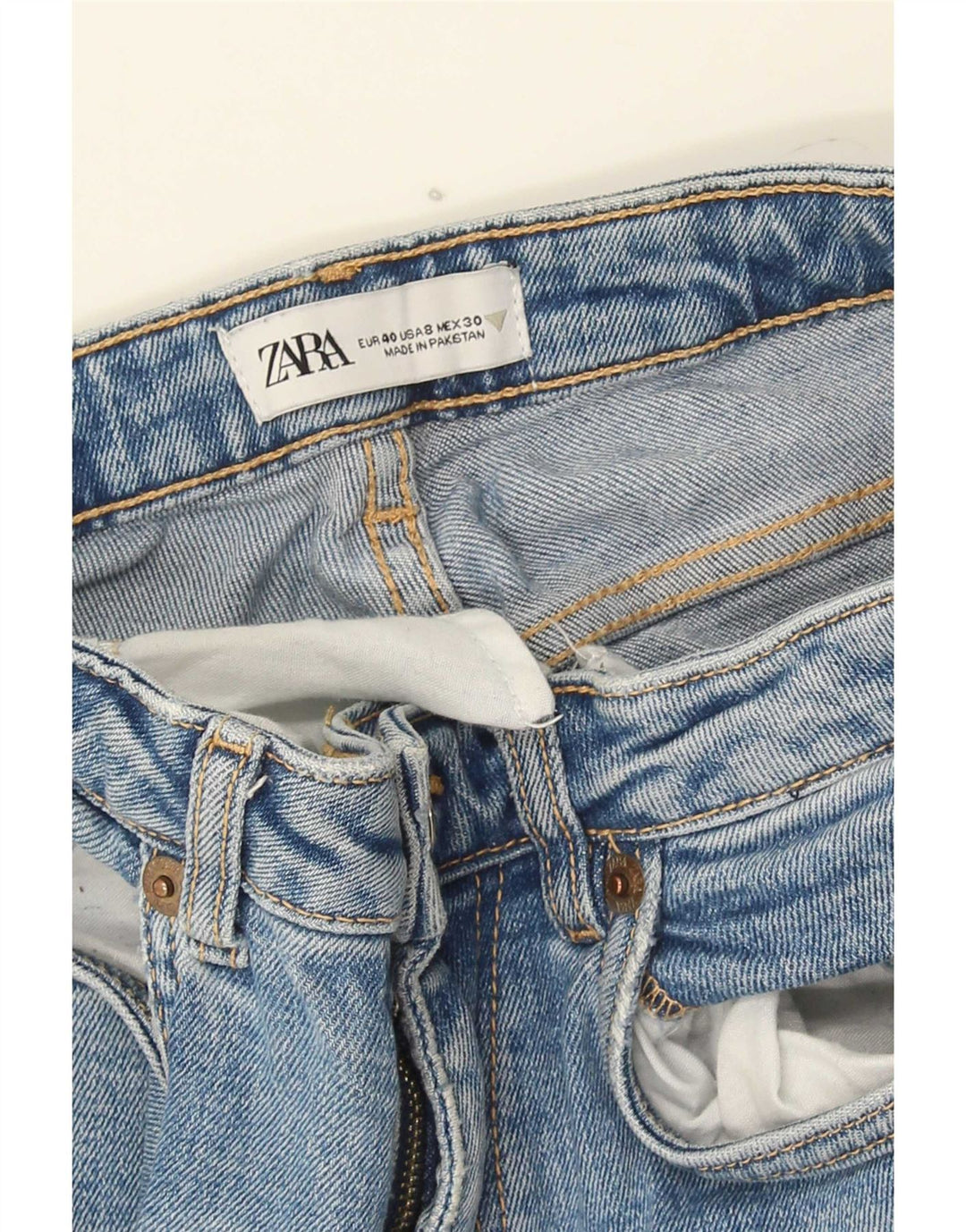 Zara Jean évasé pour femme EU 40 Medium W30 L30 Bleu