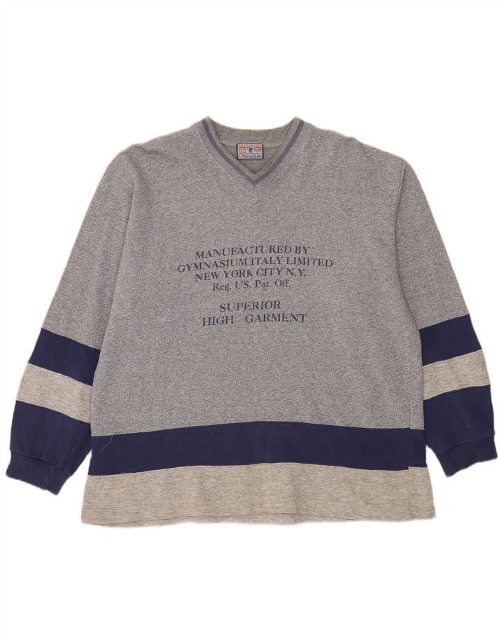 Gymnasium Sweat-shirt graphique pour homme Bleu Large Colorblock