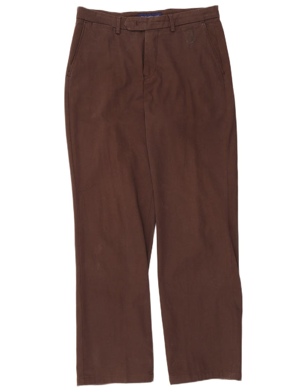 Trussardi Pantalon De Costume Droit Homme IT 50 Large W32 L31 Marron Coton