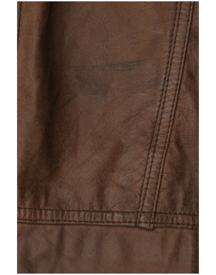 Veste en cuir surdimensionnée femme vintage EU 44 XL Cuir Marron