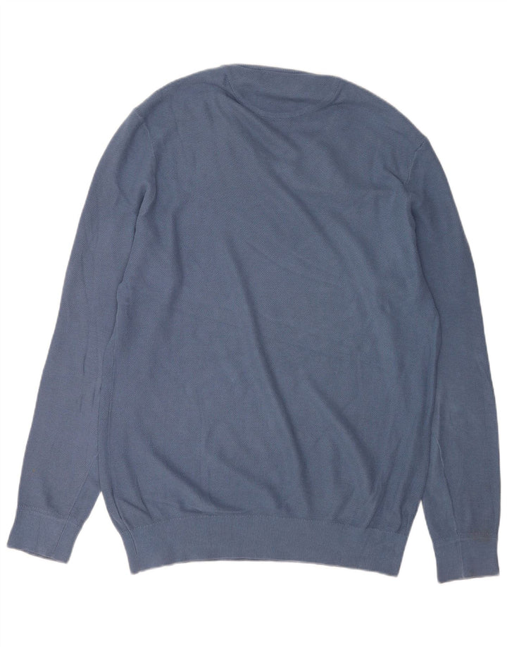 Timberland Pull col V pour homme en coton bleu Taille L