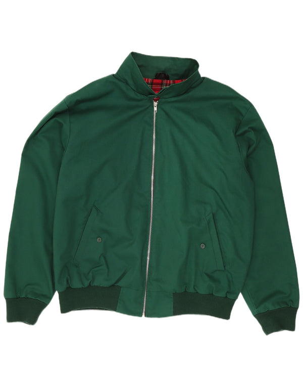 vintage Mens Bomber Jacket UK 40 Grand Vert Polyester Rétro