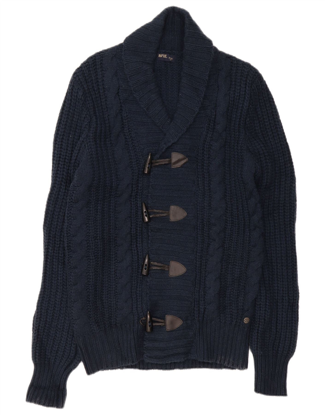 Rifle Mens Cardigan Pull Grand Bleu Marine Acrylique