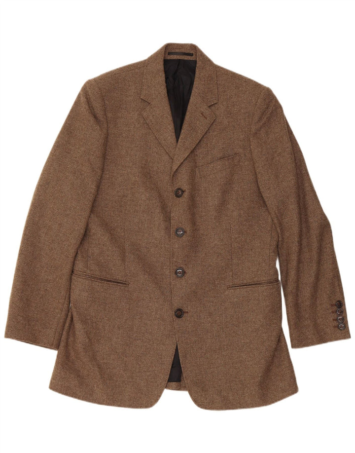 Reiss Veste blazer à 4 boutons pour homme UK 40 Large Marron Laine