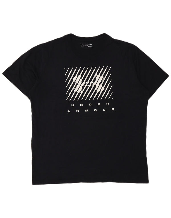 Under Armour Heat Gear Graphic T-Shirt Top 2XL Homme Bleu Marine