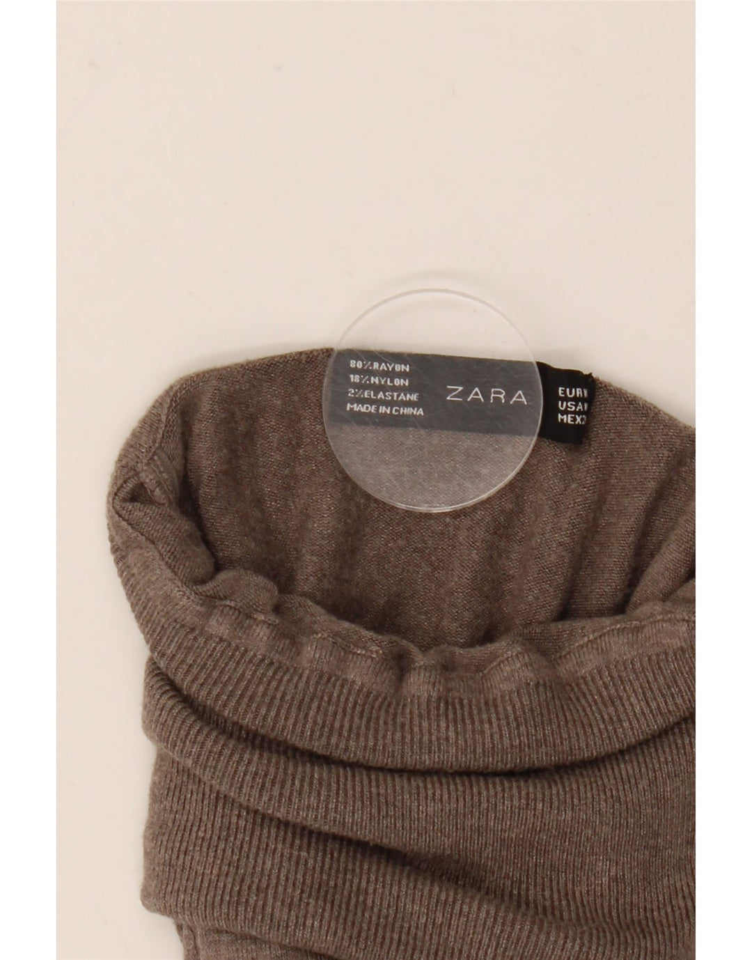 Zara Pull col roulé pour femme UK 12 Rayonne gris moyen