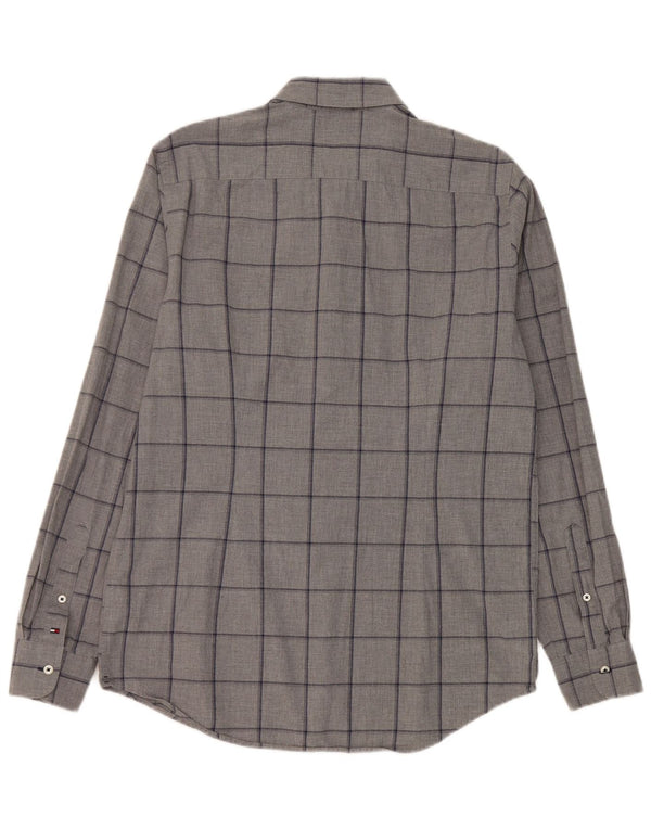 Tommy Hilfiger Chemise Slim Fit pour Homme en Coton à Carreaux Gris Large