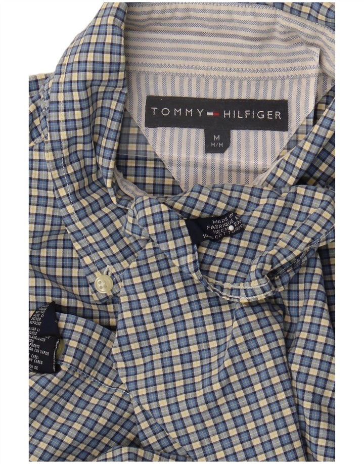 Tommy Hilfiger Chemise à manches courtes homme en coton à carreaux bleu moyen