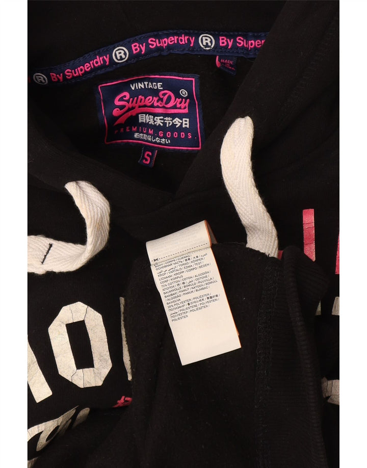 Superdry Pull à capuche graphique Hornets pour hommes UK 10 petit coton noir