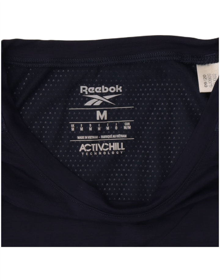 REEBOK T-Shirt Graphique Homme Bleu Marine Moyen