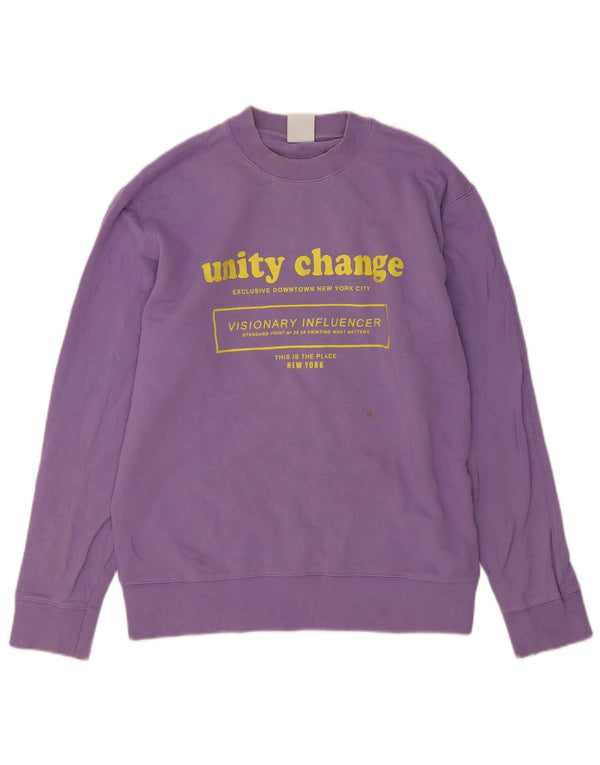 Zara Mens Graphic Sweatshirt Jumper Petit Coton Violet