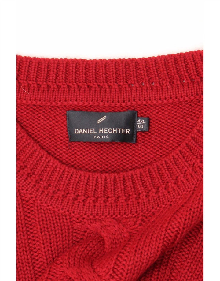 Daniel Hechter Pull à col rond pour homme 4XL en laine bordeaux