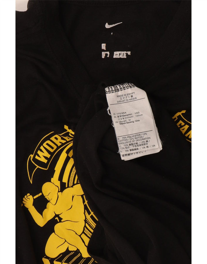 Nike T-shirt graphique pour femme UK 14 Noir moyen Polyester