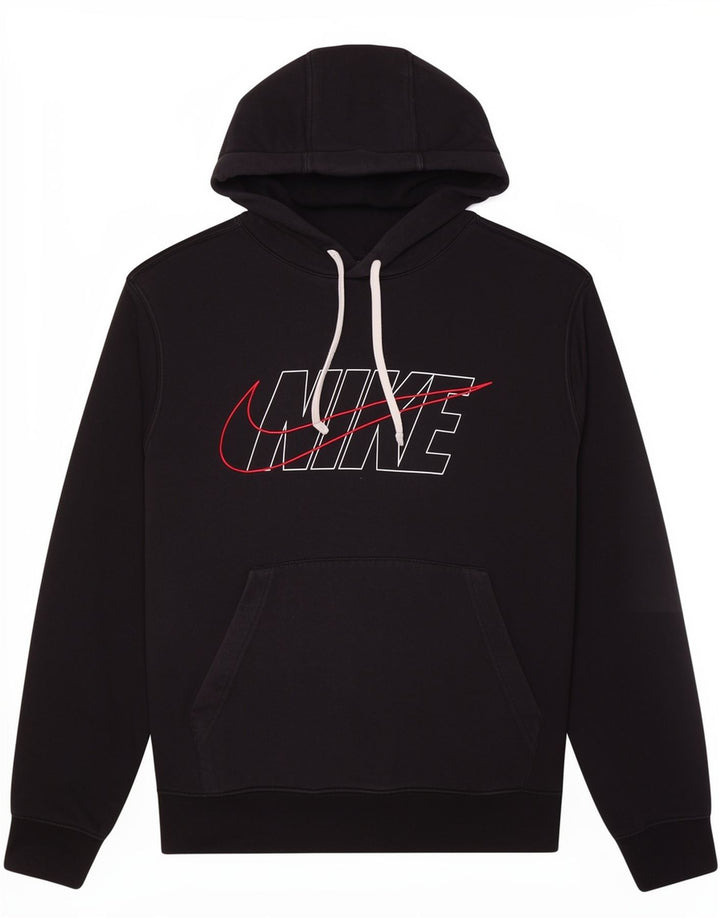Nike Pull à capuche graphique en coton noir moyen pour homme