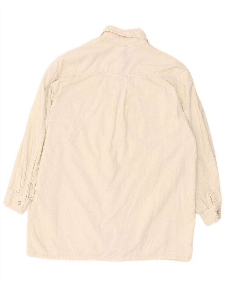 STACCATO Chemise surdimensionnée en velours côtelé pour femme UK 10 Petit coton blanc cassé