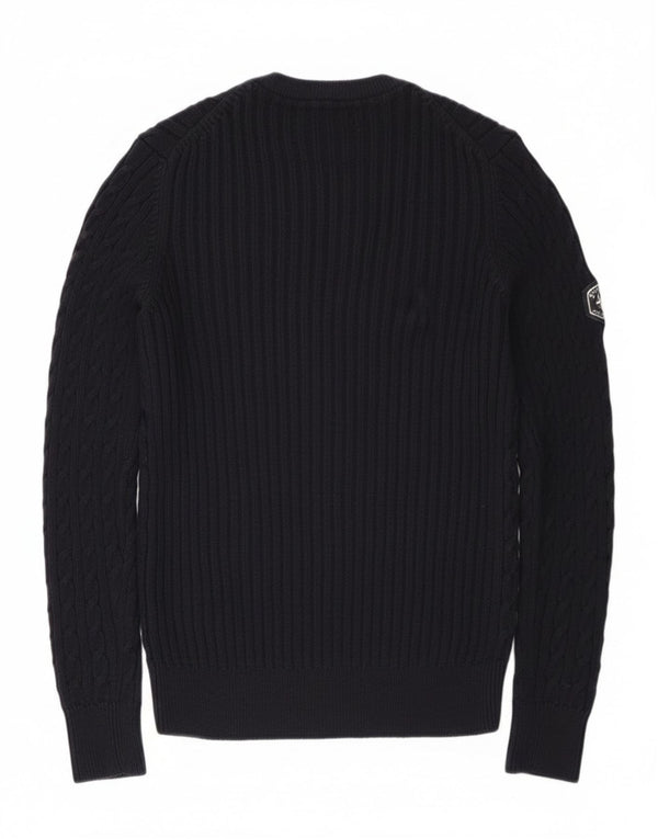 Superdry Pull Cardigan Graphique Femme UK 8 Petit Coton Bleu Marine