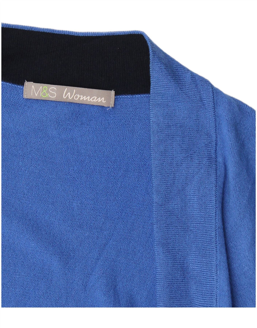 Marks & Spencer Pull cardigan ouvert à manches courtes pour femme UK 16 Large Bleu