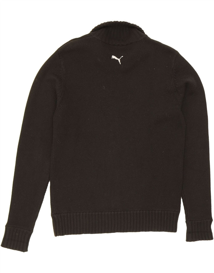 PUMA Mens Cardigan Sweater Large Black Vintage Puma and Second-Hand Puma from Messina Hembry 