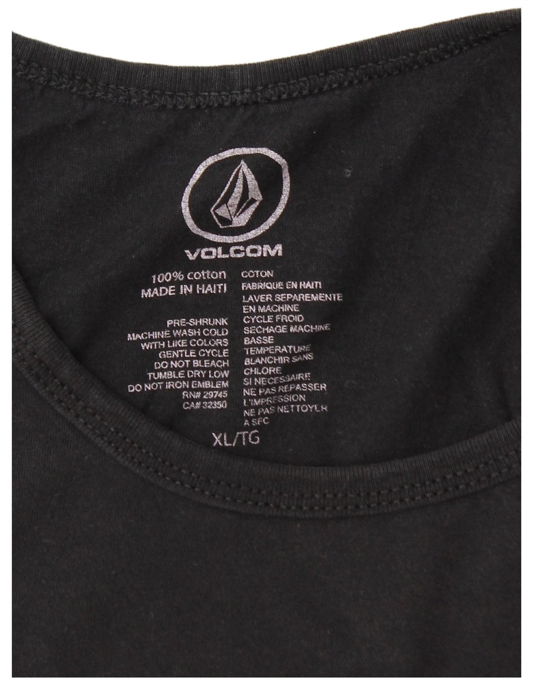VOLCOM Débardeur Graphique Homme XL Noir Coton