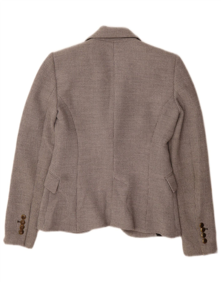 Zara Veste Blazer 1 Bouton Femme UK 6 XS Gris Polyester