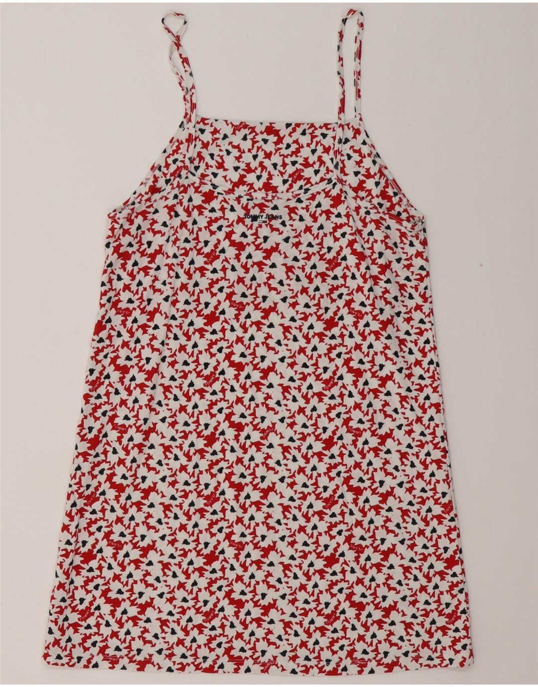 TOMMY HILFIGER Haut chemisier à motif abstrait pour femme UK 12 Rouge moyen