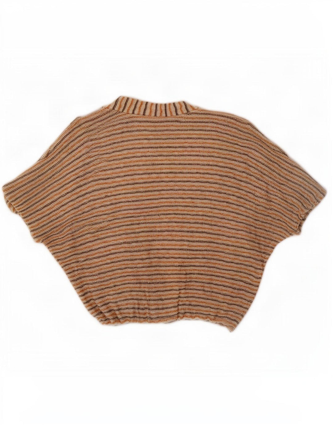 vintage Femmes Crop Cardigan Top EU 40 Moyen Beige Rayé