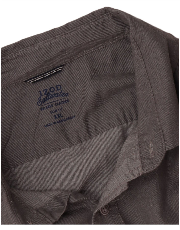 Izod Chemise Slim Fit Homme Eau Salée 2XL Gris