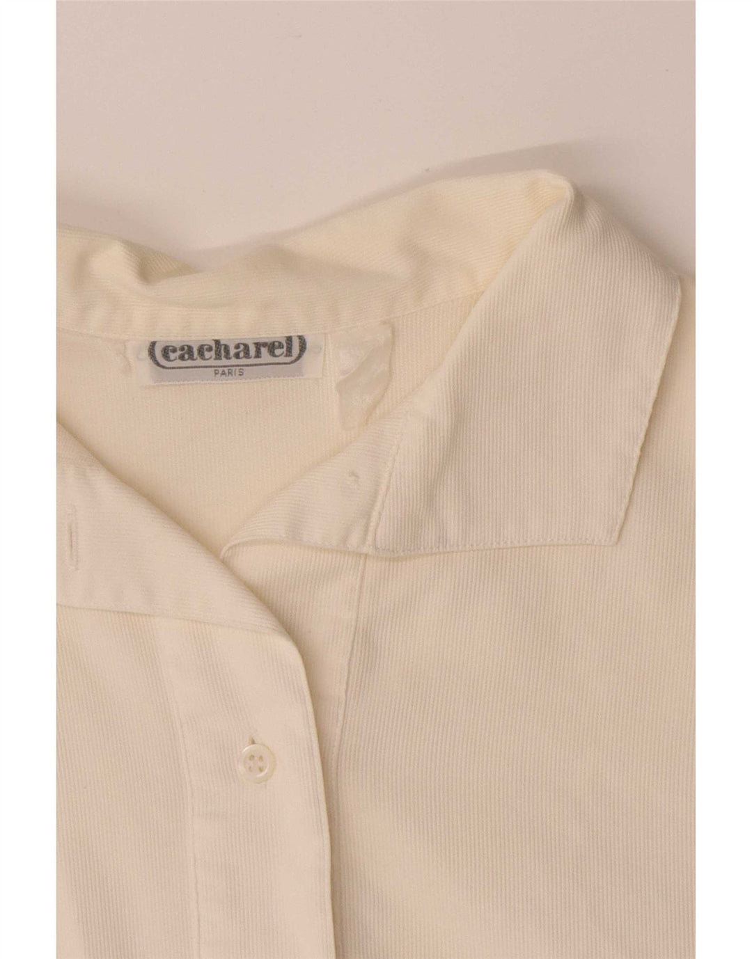 Cacharel Chemisier court à manches courtes pour femme UK 14 Blanc moyen