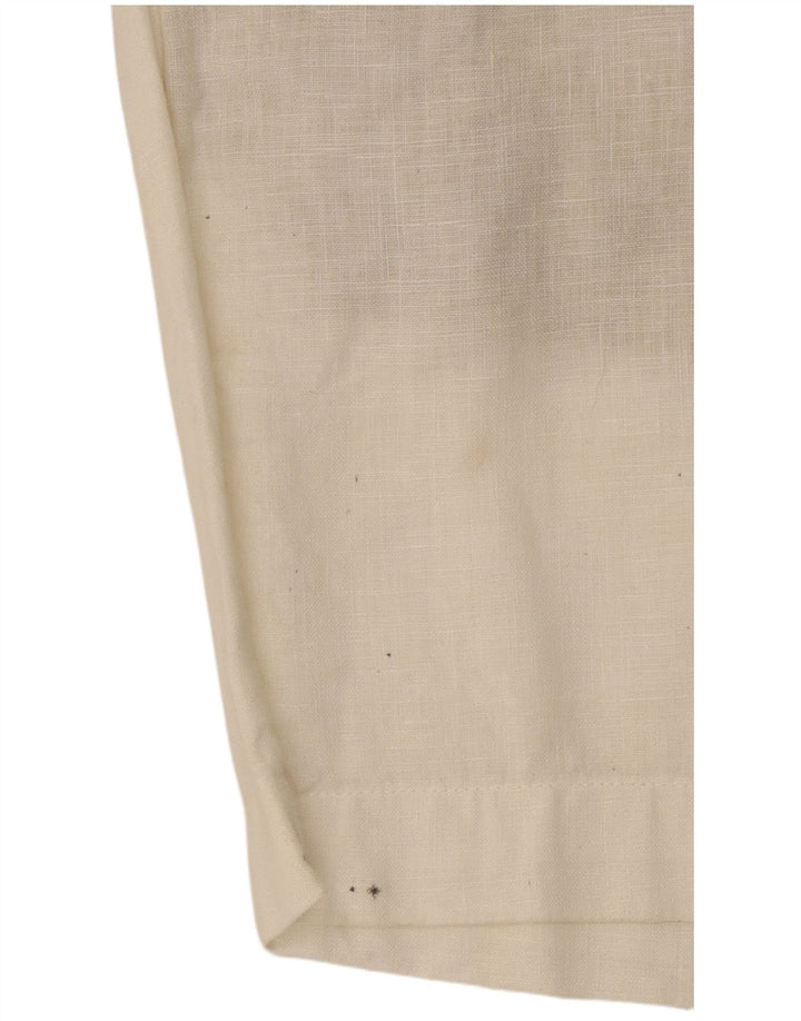 Zara Short Chino Femme Petit W30 Lin Blanc