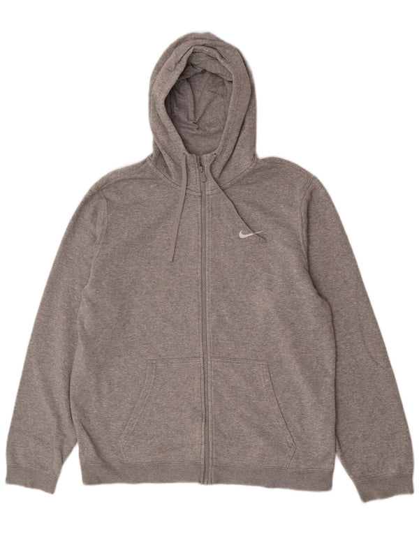 Nike Sweat à capuche zippé pour homme en coton gris Taille L
