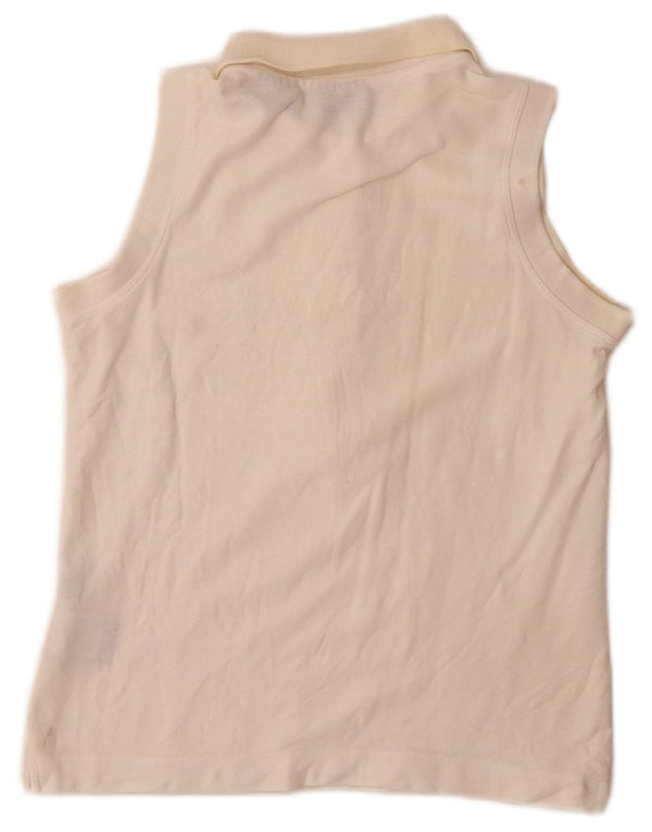 Fila Polo sans manches pour femme UK 12 Coton blanc moyen