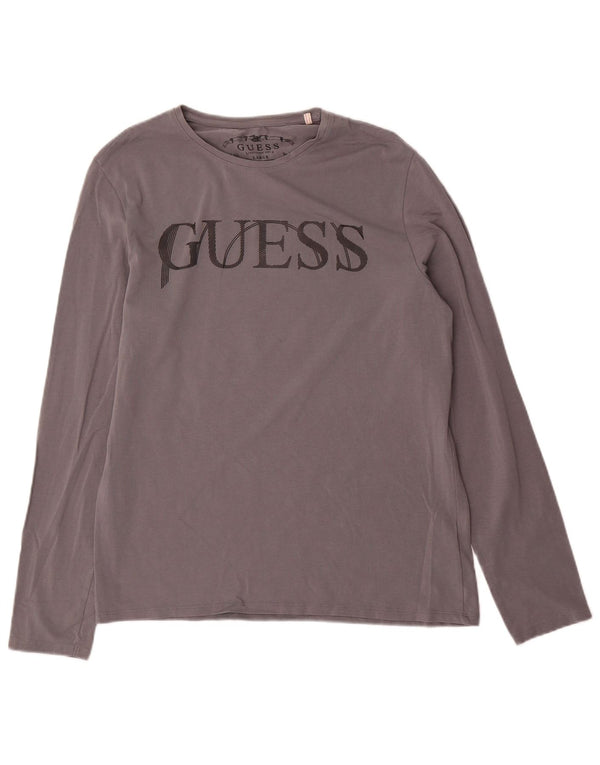 Guess Haut graphique à manches longues pour homme UK 40 Gris moyen Coton