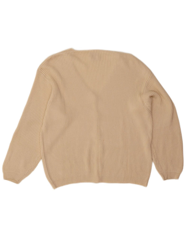 Stefanel Cardigan surdimensionné pour femme UK 14 Viscose beige moyen