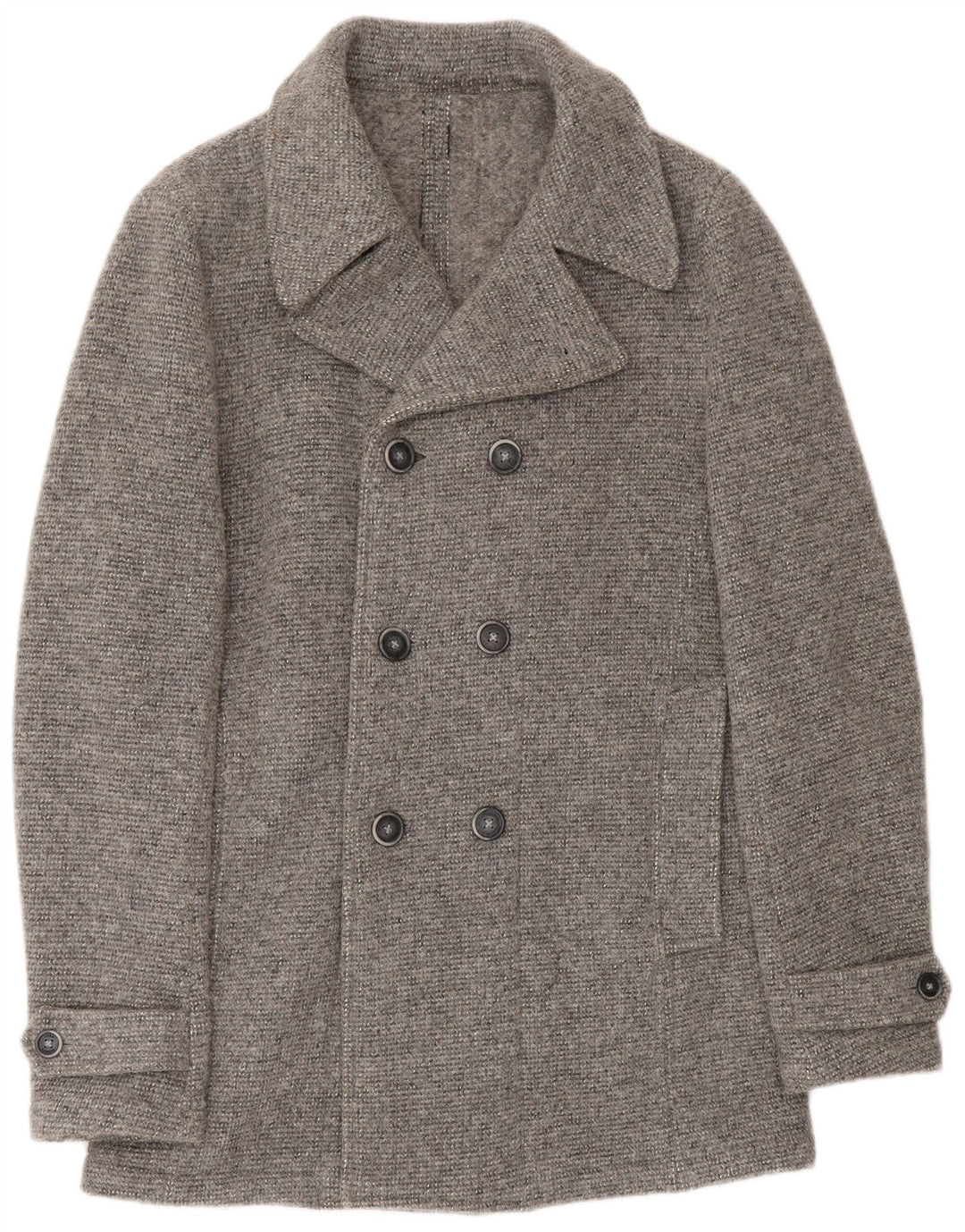 John Barritt Caban en tricot pour homme UK 36 Petit Gris