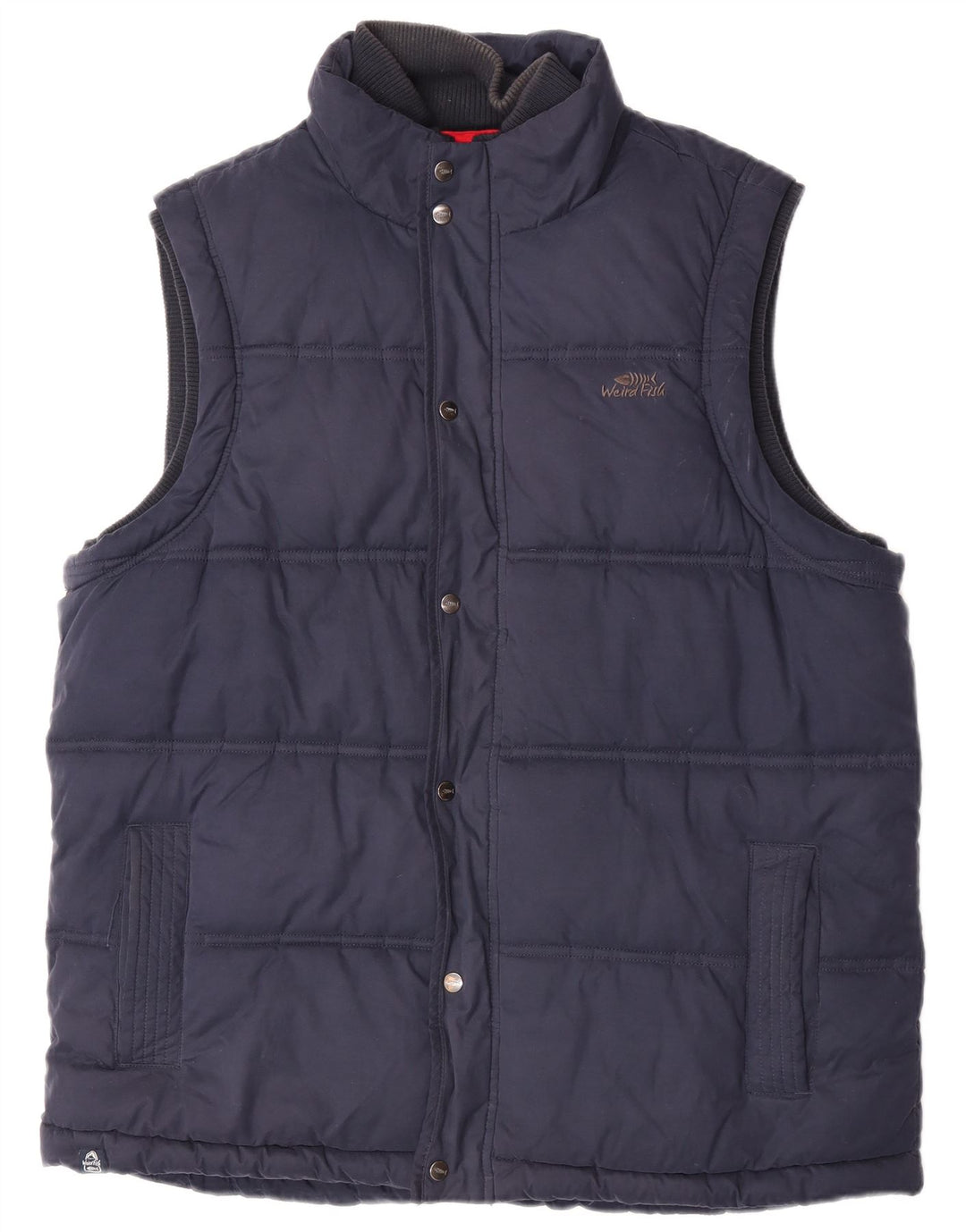 Weird Fish Gilet rembourré pour homme UK 42 XL Bleu marine Polyester