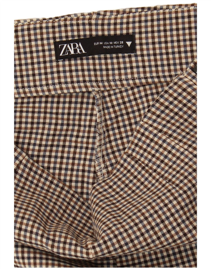 Zara Pantalon Skinny Femme Moyen W28 L28 Vichy Marron