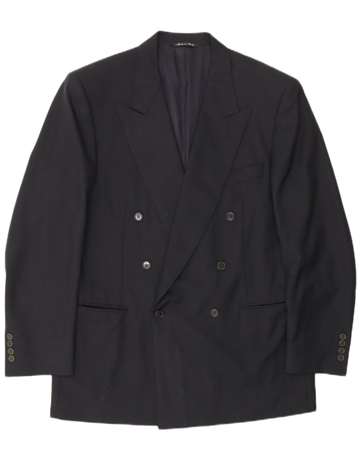 Canali Veste blazer à double boutonnage Milano pour homme IT 50 Large Bleu marine