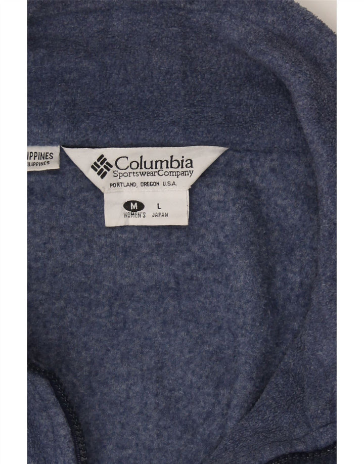 COLUMBIA Womens Fleece Jacket UK 16 Large Navy Blue Polyester Vintage Columbia and Second-Hand Columbia from Messina Hembry 