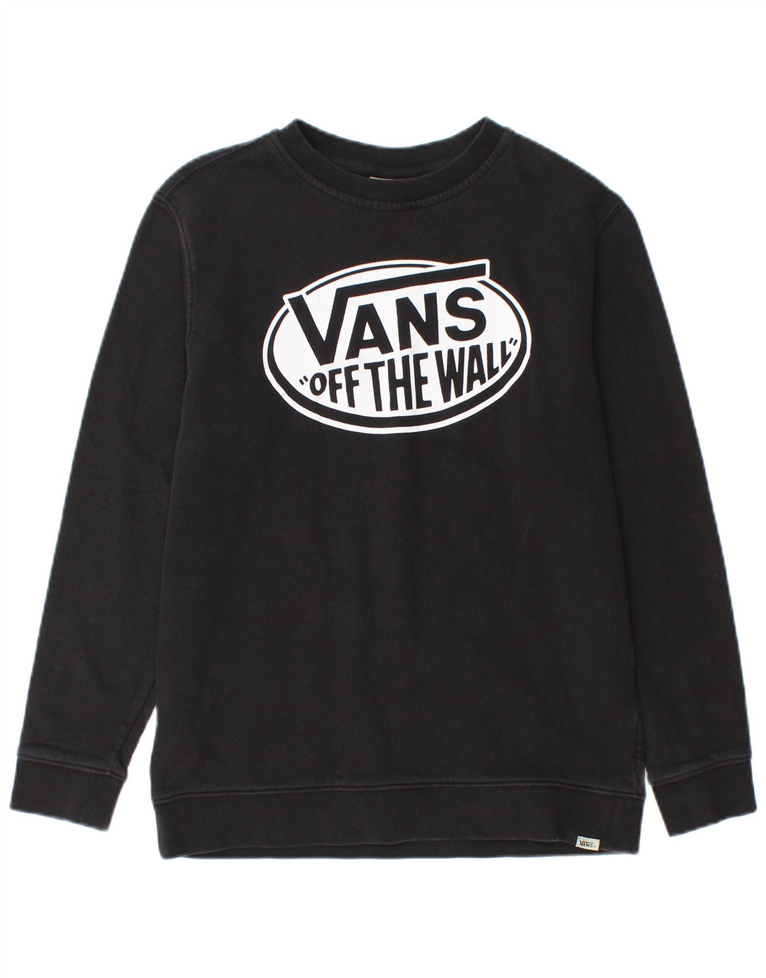 VANS Sweat-shirt graphique pour femme UK 14 Grand coton noir