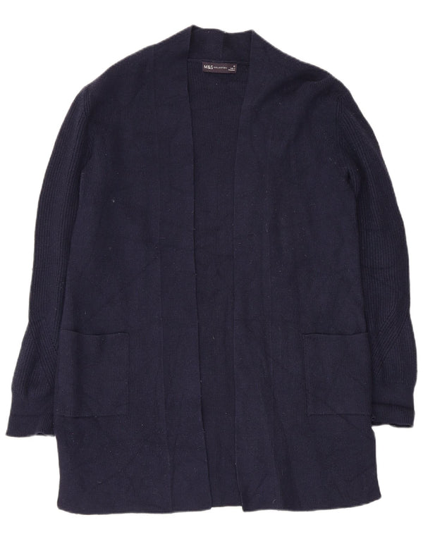 Marks & Spencer Pull cardigan long pour femme UK 12 Bleu marine moyen