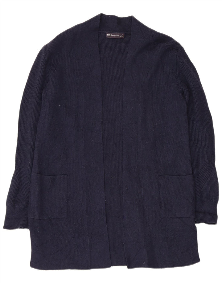 Marks & Spencer Pull cardigan long pour femme UK 12 Bleu marine moyen
