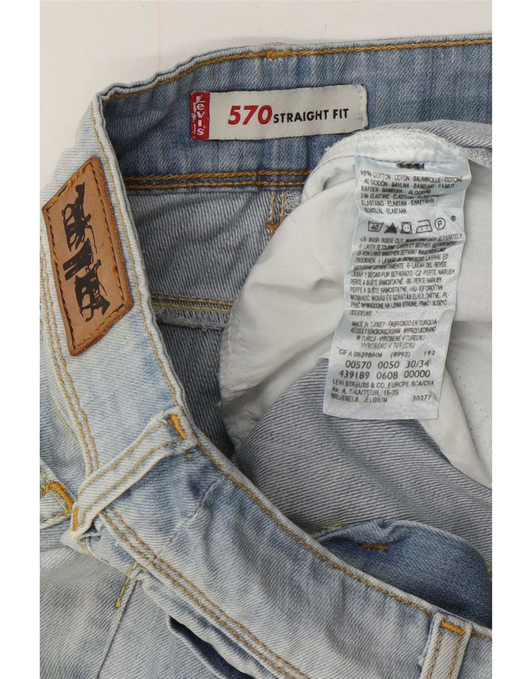 Levi's Jean Droit 570 Femme W30 L28 Bleu Coton